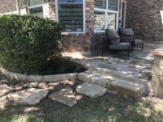 Enhanced stone border, refreshed bed and steps.