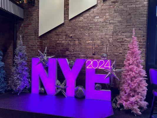 New Year's Eve marquee letters with numbers