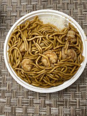 Shrimp Lo Mein with no vegetables and white rice