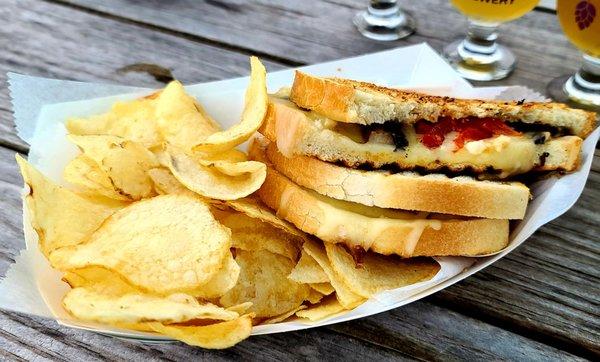 Mediterranean grilled cheese w/chips