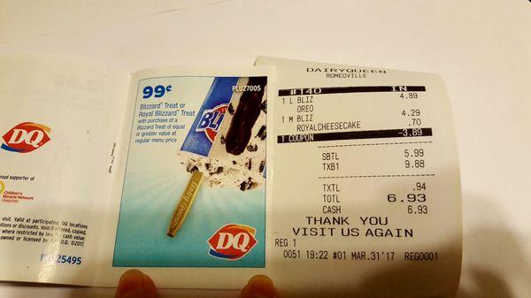 Love coupons. DQ treats are expensive!