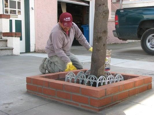 Brick planter box