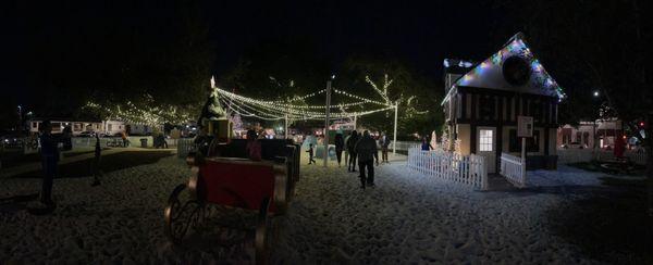 White sand "snow" in the Christmas village