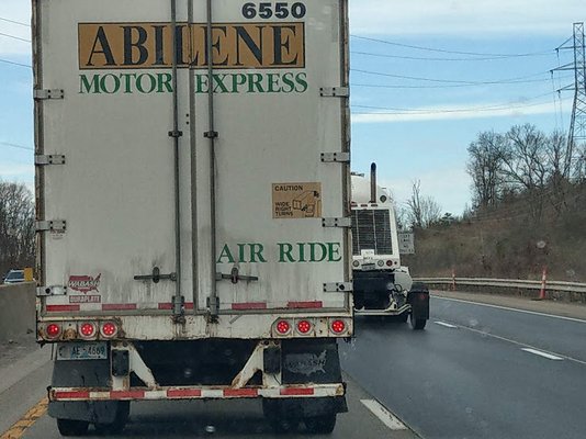 This Abilene Motor Express driver (#6550, license plate AE 4669, said Richmond, VA on the side of it) almost cause a major highway accident.