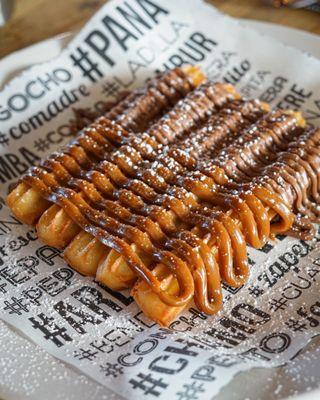 Churros with nutella and dulce de leche