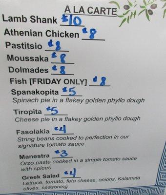 menu