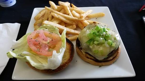 1/2 lb Jerk Burger with Jerk Fries