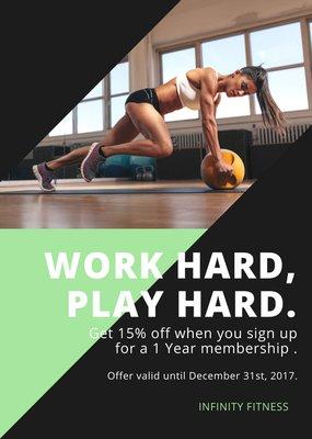 Women only**. 15% off 1 year membership.