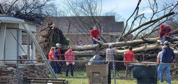 Helping clean up after the 2020 tornadoes.