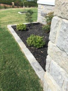 Installation of rock flower bed border