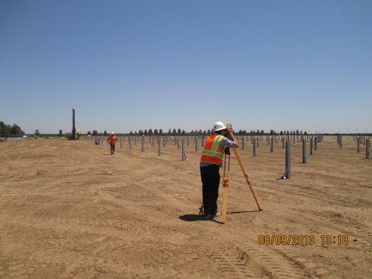 Staking a solar panel site in Madera County, near Chowchilla, CA.