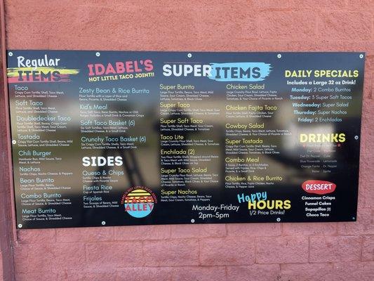 Outdoor Drive thru menu!