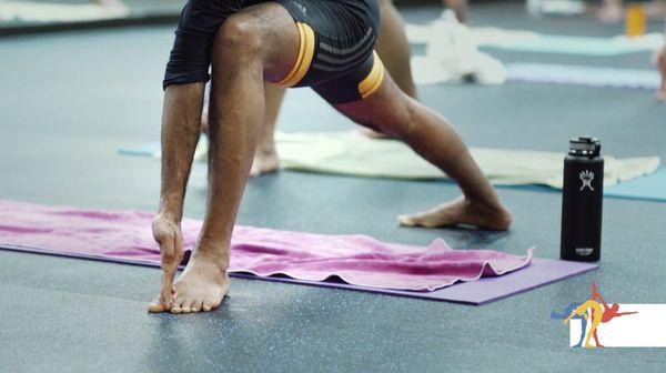 Super comfortable rubber floors at both locations that are sanitized after every class