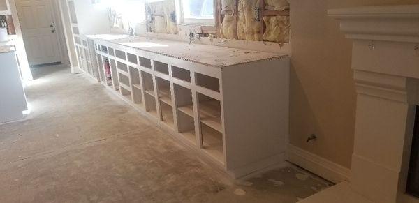 Kitchen cabinets from natural wood to white finish