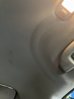 (back seat ceiling by handle) water damage