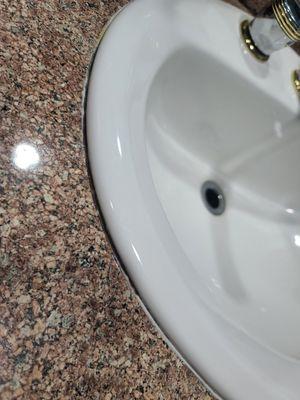 sink with black mold