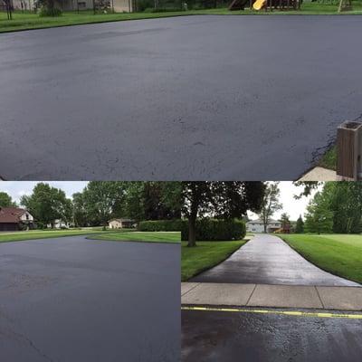 Seal coated this driveway for our new customer