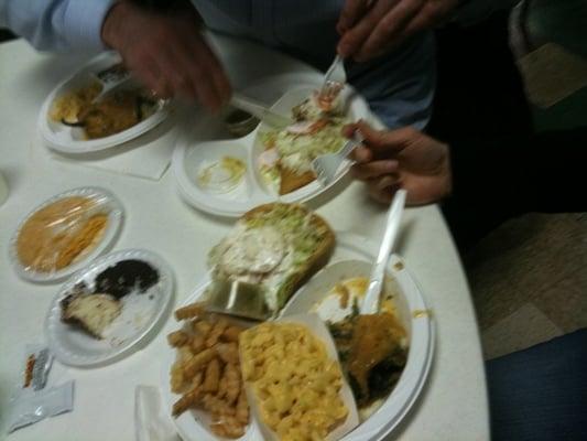 Fried Quesadillas, chile rellenos, mac and cheese