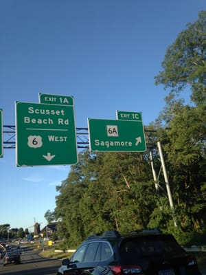 Town Of Bourne -- Exit 1A for Rt. 6A to Sagamore, Bourne / Sagamore