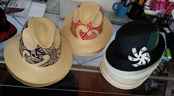 Hand drawn and painted tribal straw hats...limited supply Special ordered