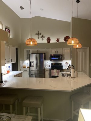 Kitchen. Wall removed opened to rest of house