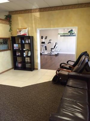 View from the waiting room showing entrance into the physical therapy department at Michigan Health Centers