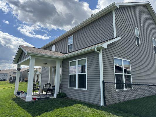 The exterior trim was repainted all over the house