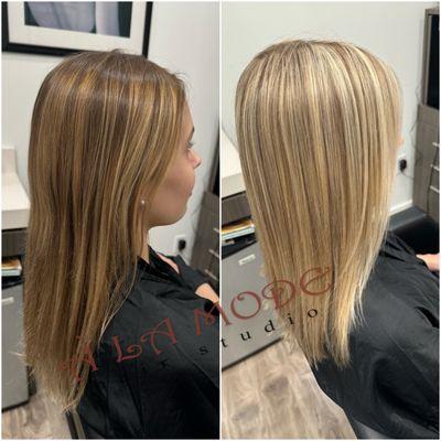 Lighter & Brighter Spring/Summer Hair before & after