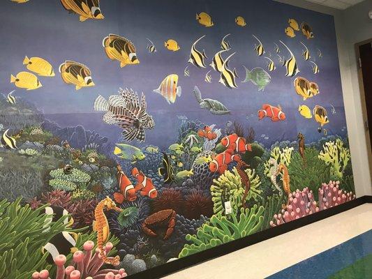 Outpatient mural in waiting area