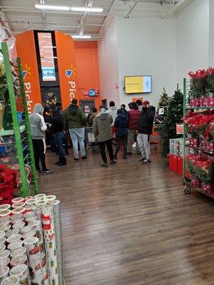 Online pickup area at Walmart  - Valley Stream. No social distancing.