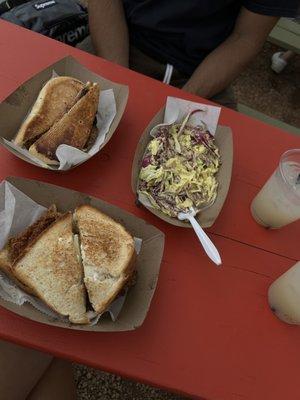 Nashville hot chicken sandwich & Cuban sandwich! House slaw on the side!