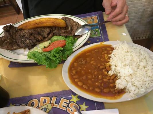 All of this (grilled steak, maduros, rice and beans) + salad (not pictured) for $11.95+tax. Such a steal!