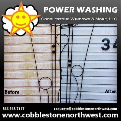 Building siding power washing