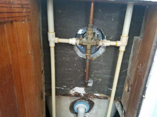 Rough-in for new shower valve