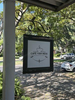 Patio sign with finches 10-7-23