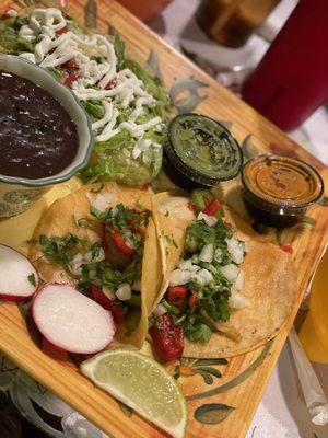 Enchilada combo with tacos and a tamale (not pictured)