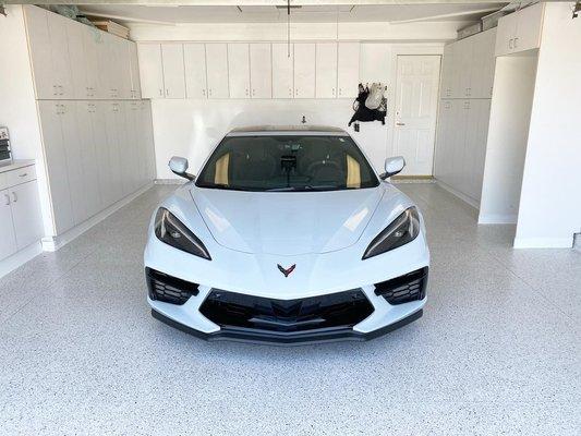 Beautiful floor installed be Signature Garage Design