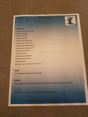 Bar food menu page 2