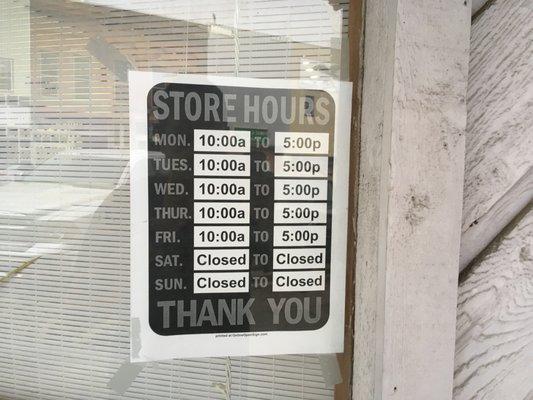 Our Hours of Operation