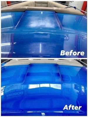 Paint coreection on a boat so we can use our new marine coating