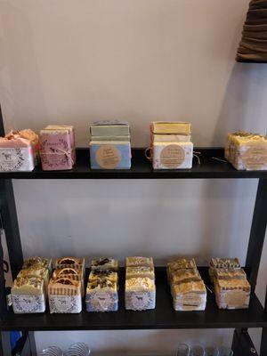 Honey's homemade goat milk soap, different varieties