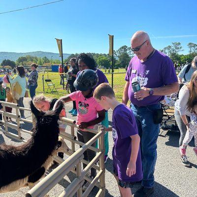 Petting zoo on Healthy Kids Day