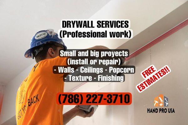 Drywall repairs for business or homes.