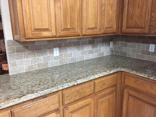 granite and backsplash costumer very Happy