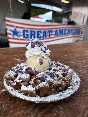 Ube funnel cake