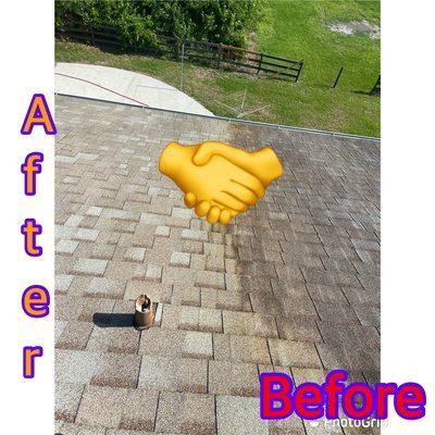 Roof pressure washing service soft washing roof in Kissimmee FL 34758 near me residential and commercial