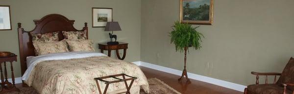 English/Equestrian styled room with view of Blue Ridge mountains