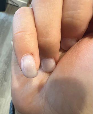 My pinky was cut during the manicure and still not healed a few days after