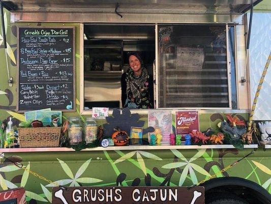 Selling their delicious Cajun food at Palisades Apt today (11/29)