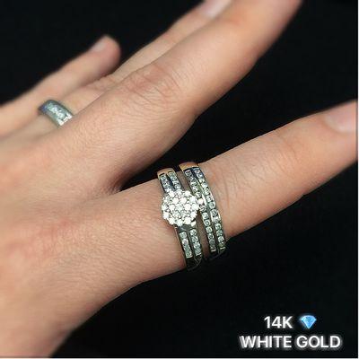 14K White Gold Wedding Set #9to5pawn #9to5jewelry #9to5webuygold